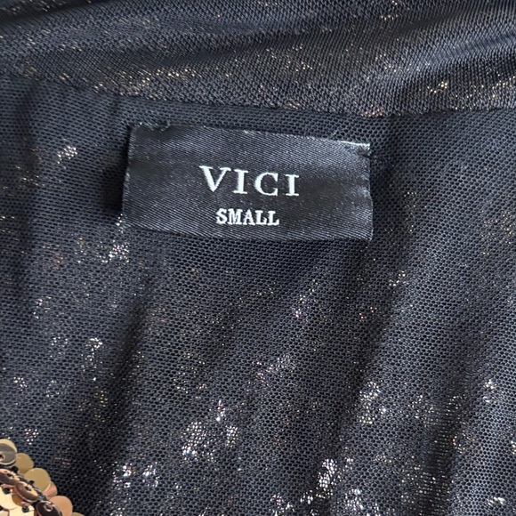 Vici Shimmering Copper Sequin Blouse - Picture 3 of 6